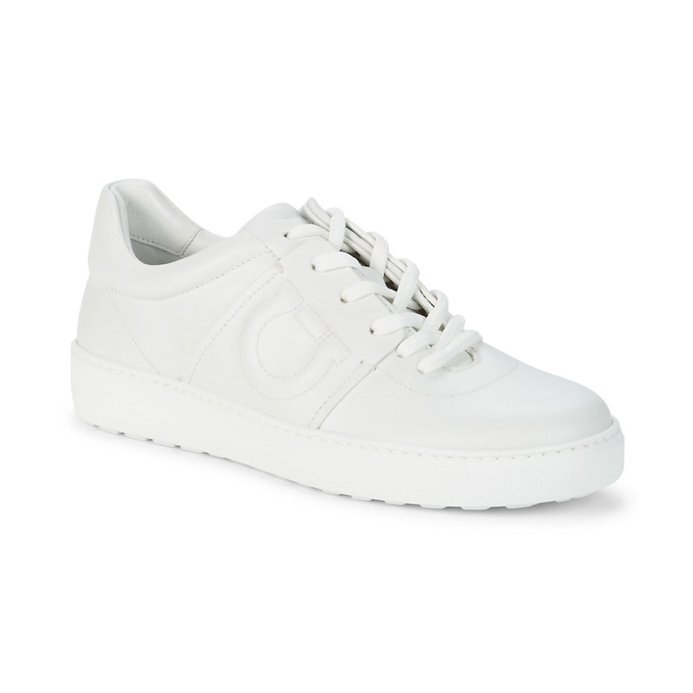Salvatore Ferragamo Logo Leather Sneaker Size 8.5